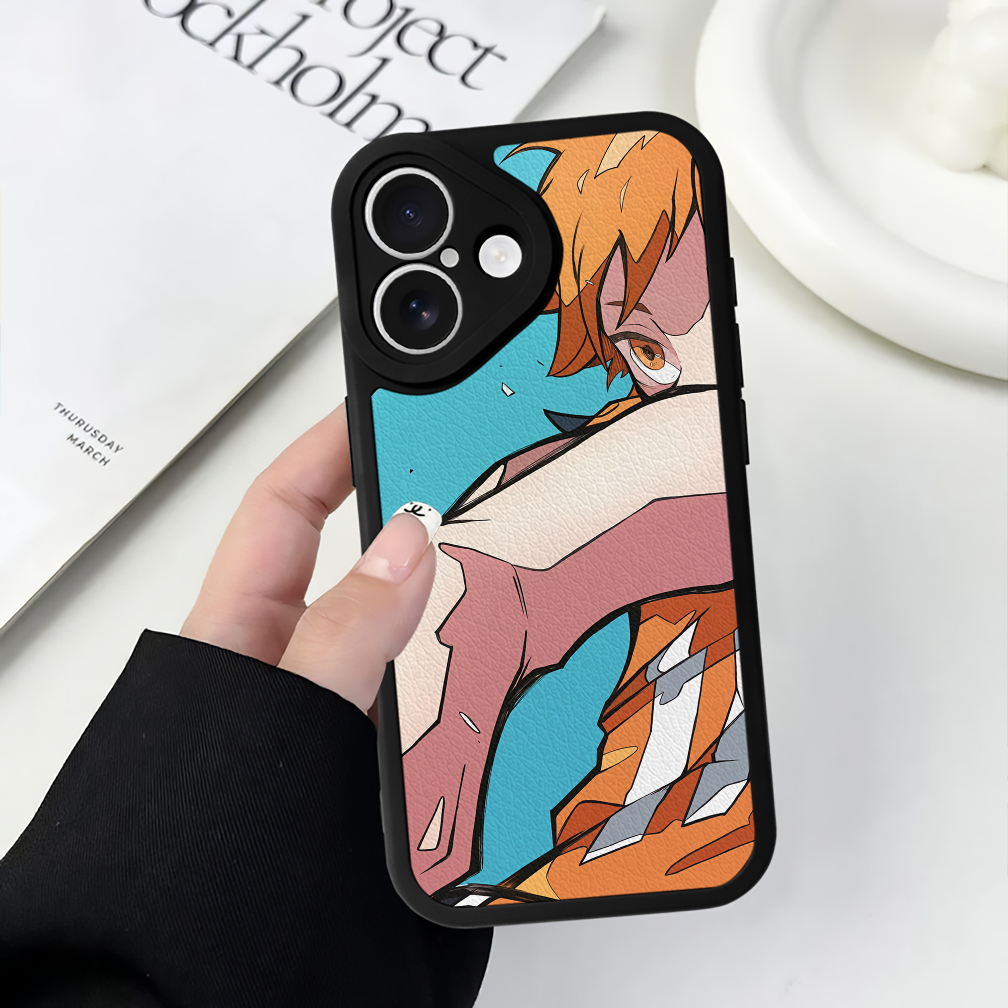 （画像用） ハイキュー!! Haikyu!! 【iPhone 16シリーズ対応】シリコンスマホケース（レザー調） 材質：シリコン